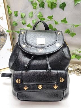 Authentic MCM Stark Pebbled Leather Backpack Excellent Condition WITH COA